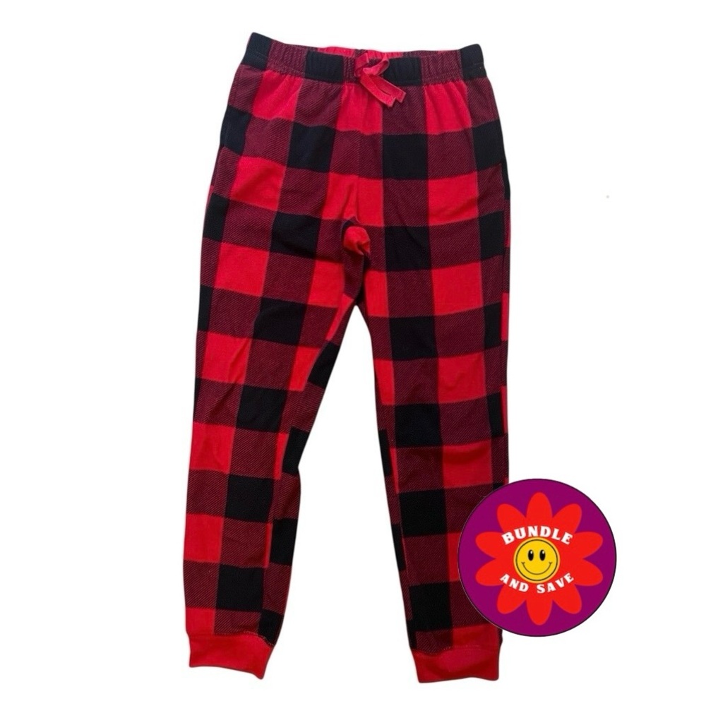 Old Navy Girls Red and Black Check Pajama Bottoms